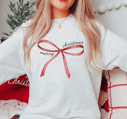 Merry Christmas Bow Sweatshirt