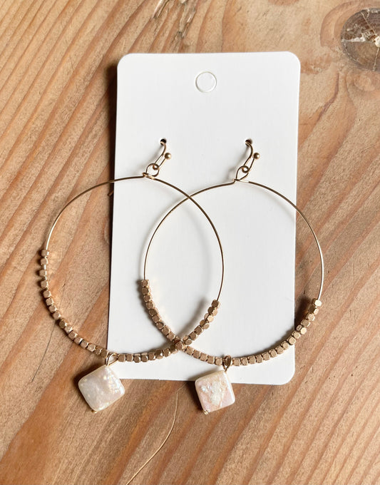 Mother of Pearl Hoop Earrings