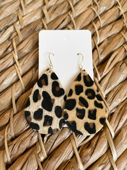 Brown Leopard Earrings